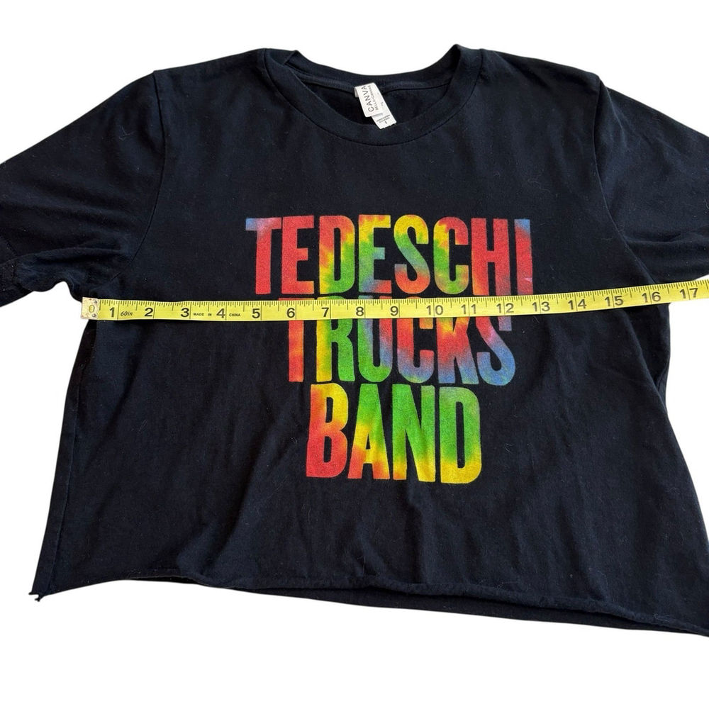 Tedeschi Trucks Band Cropped Graphic T Shirt Black Rainbow Logo Size S - Picture 8 of 10